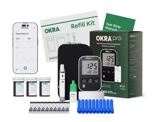 OKRA Pro Bundle Kit 200 Test Strips & 200 Lancets