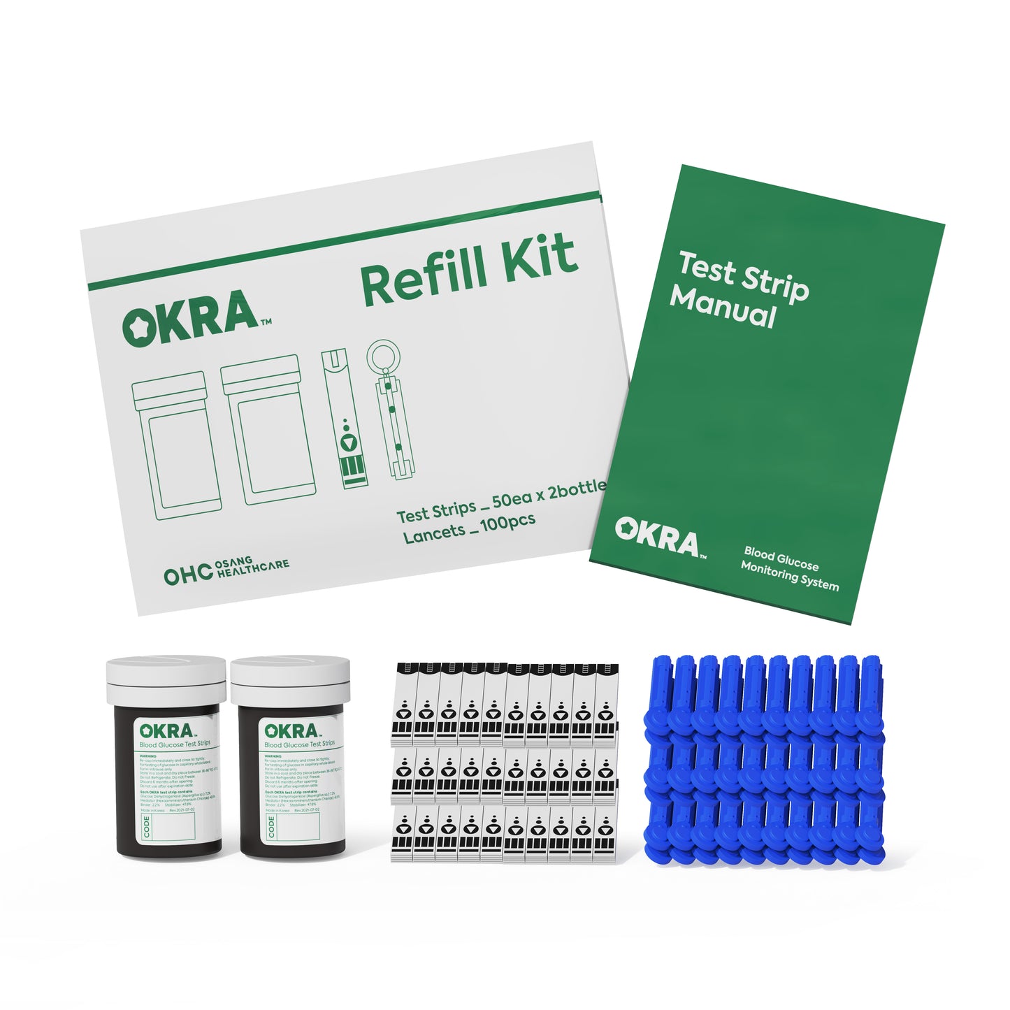 OKRA Refill Kit Test Strips & Lancets