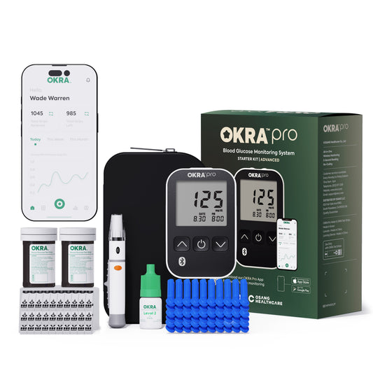 OKRA Pro Starter Kit 100 Test Strips & 100 Lancets